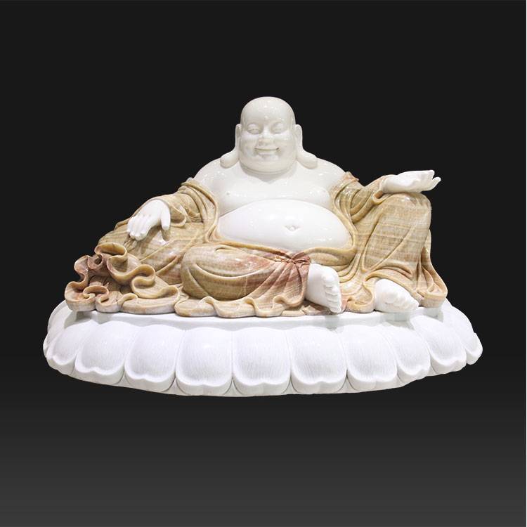 Marmar ukiran tangan ketawa patung buddha agama untuk dijual