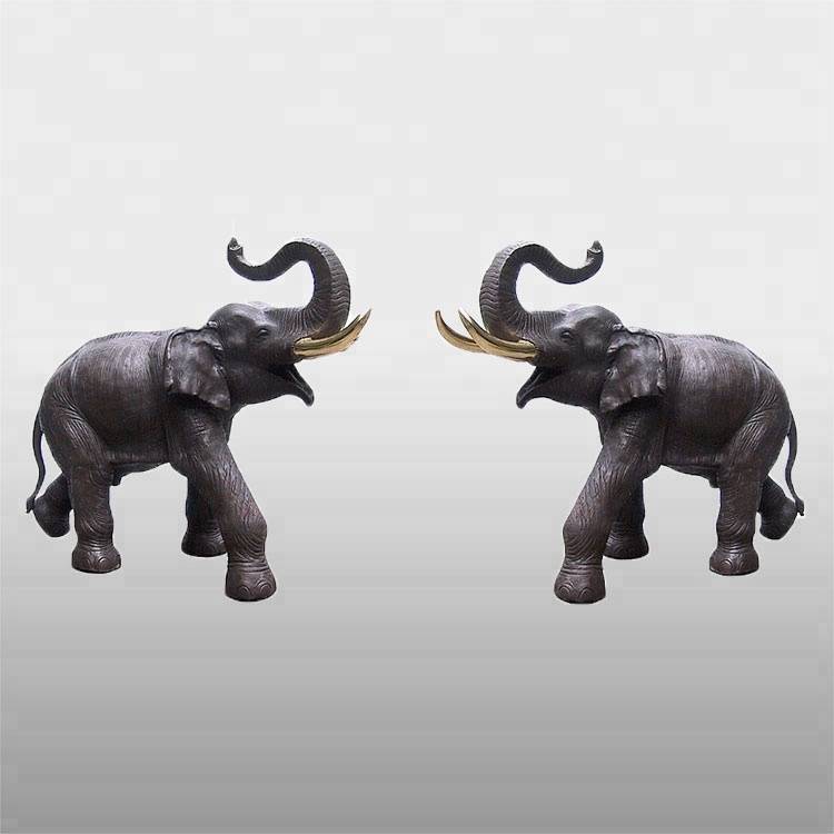 China bëlleg Liewen Gréisst Antiquitéite Bronze Elefanten fir Fabréck