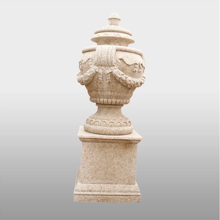 Decorazione di u giardinu Grande cuncepimentu di l'arte mudernu vasu di marmura in pietra naturale