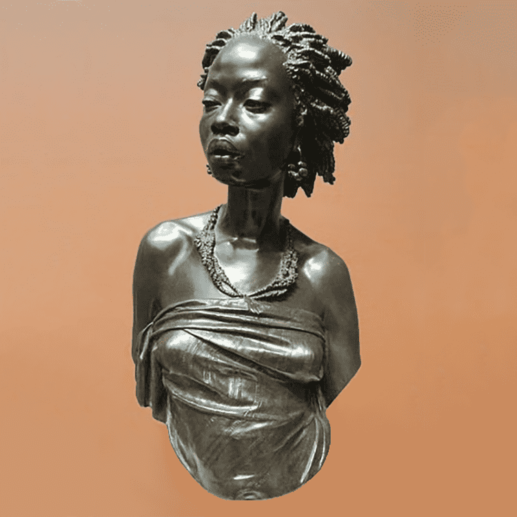 Անհատականացված բրոնզե աֆրիկյան կիսանդրի քանդակ