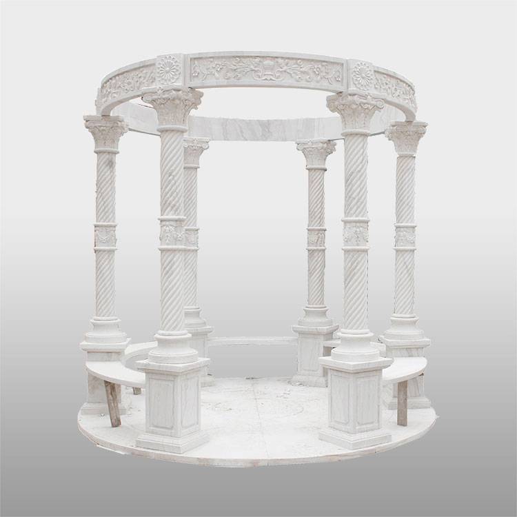 Hyvälaatuinen paviljonki/huvimaja – Paviljongin valkoinen marmorinen huvimajapuutarha myytävänä – Atisan Works