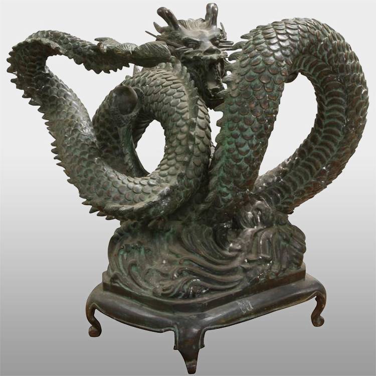 Patung naga cina gangsa logam besar untuk dijual