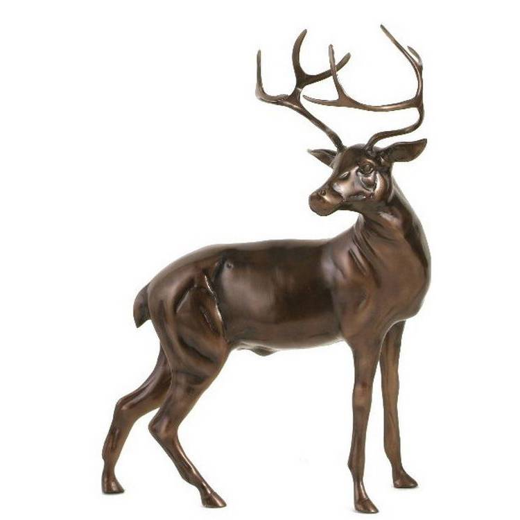 動物像屋外大型装飾現代等身大の青銅と真鍮の鹿の像