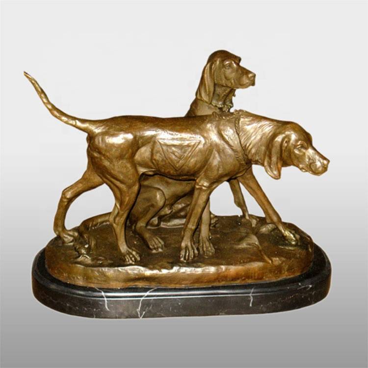 Bronze personaliséiert Gaart Outdoor Hond Statu Liewen Gréisst