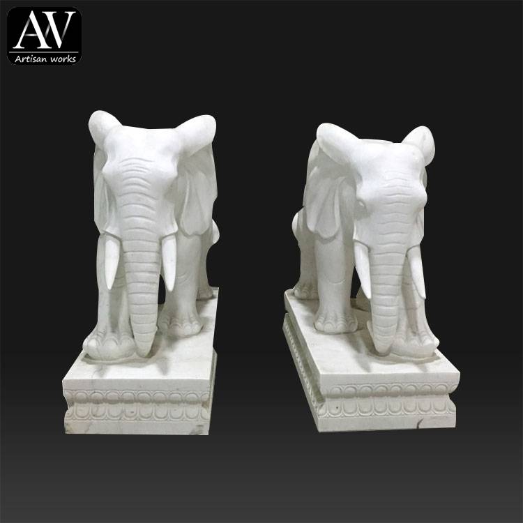 2018 Ĉina Nova Dezajno Verda Marmora Statuo - Ĝardeno dekoracio vivgranda antikva elefanto statuo - Atisan Works