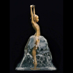 Casting dekoratif menari Girl Kahirupan Ukuran Woman Perunggu Fountain Patung