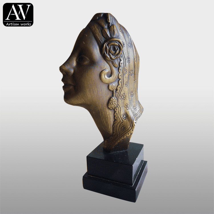 Cabeza india tallada decorativa romana e grega de pedra natural