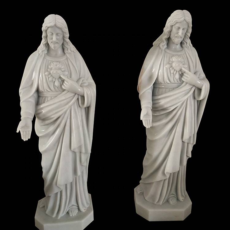 Skulpturë e gurit të natyrës të stilit perëndimor Statuja e Jezu Krishtit në mermer të bardhë