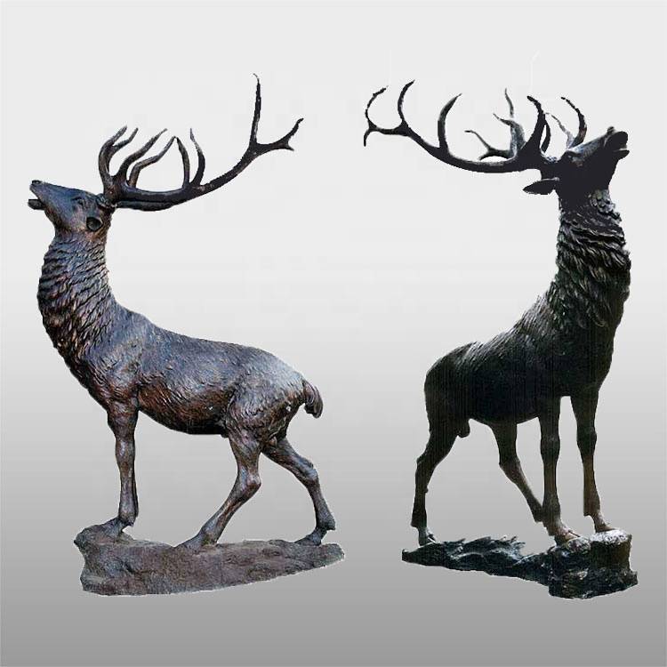 Висококвалитетна декорација на животинска статуа на елен скулптура