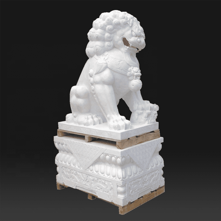 Sculpture de pierre tombale en pierre de lion de statue de marbre personnalisée