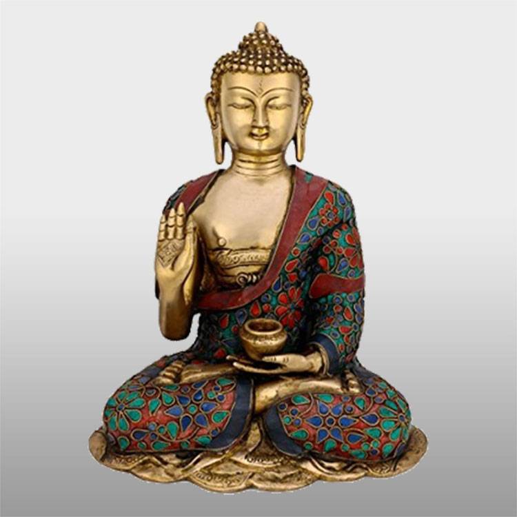 Metall hantverk brons glada buddha statyer