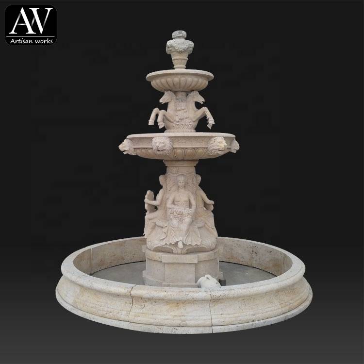 Fontana di bona qualità - Fontane d'acqua decorative populari di giardinu per l'esterno - Atisan Works