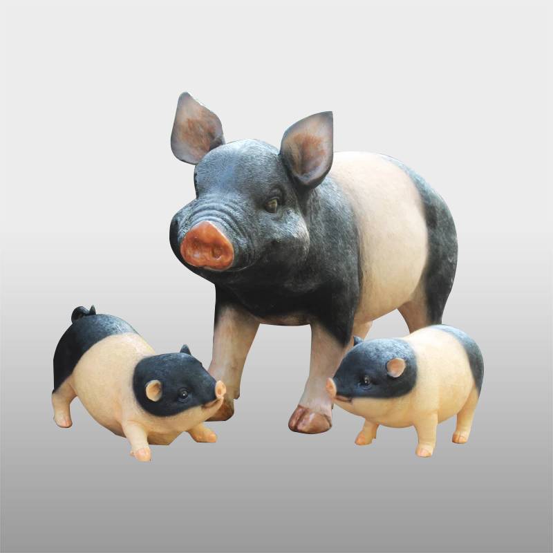 Skräddarsydd härlig glasfiberskulptur för grisar i naturlig storlek