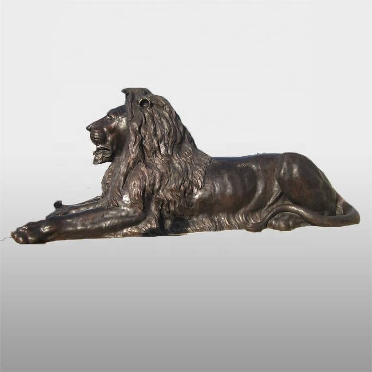 Fabriksanpassad stor lejonskulptur i brons i naturlig storlek