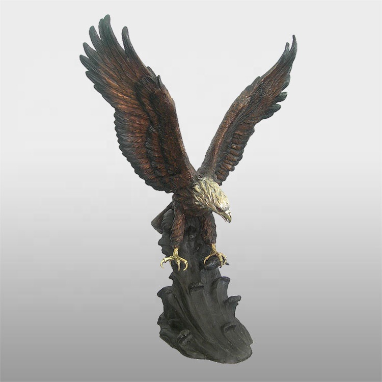 Bronzové sochy voľne žijúcich živočíchov najvyššej kvality – dekoratívna záhrada vonku v životnej veľkosti bronzová socha orla – Atisan Works