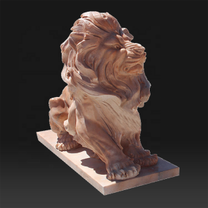 Escultura de león de piedra de mármol de gran tamaño para exteriores personalizada
