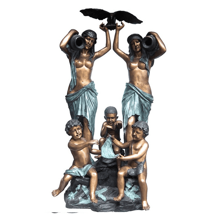 कास्टिङ धातु कांस्य मूर्तिकला भित्री र बाहिरी सजावट कांस्य पानी झरना