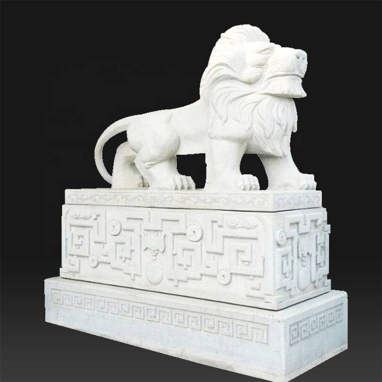 Индивидуальная популярная современная декоративная каменная скульптура льва в помещении