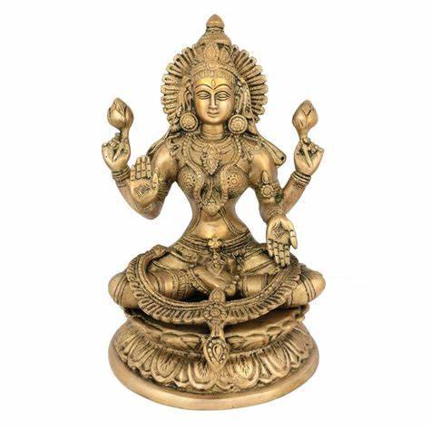 Statua di metallu religiosa indiana grande statua di bronzu lakshmi di grandezza naturale
