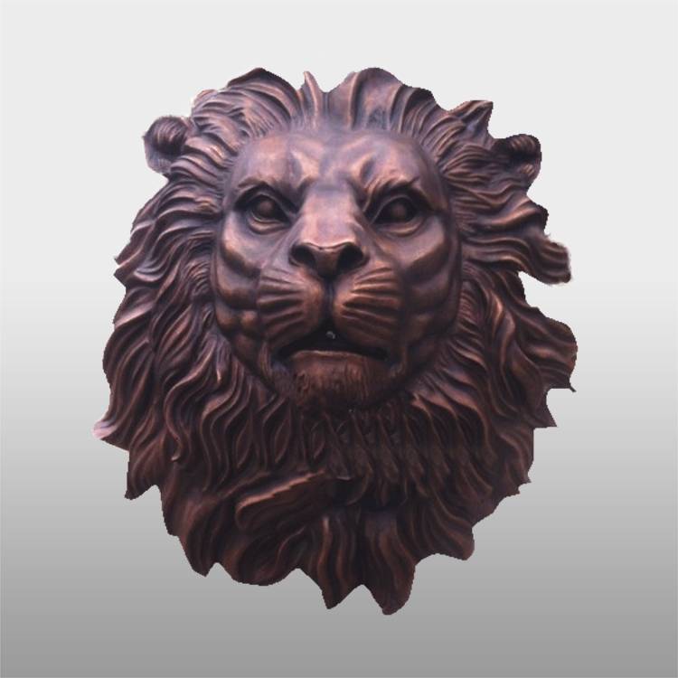 Patung kepala singa luar ruangan klasik perunggu dekoratif