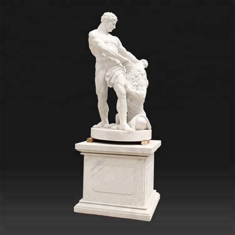 այգի Քարե հռոմեական տղամարդկանց իտալական մարմարե արձան՝ մարմարե հիմքերով