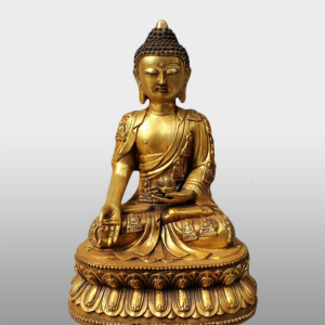 Bizning eshik katta o'lchamli diniy bronza Budda haykali
