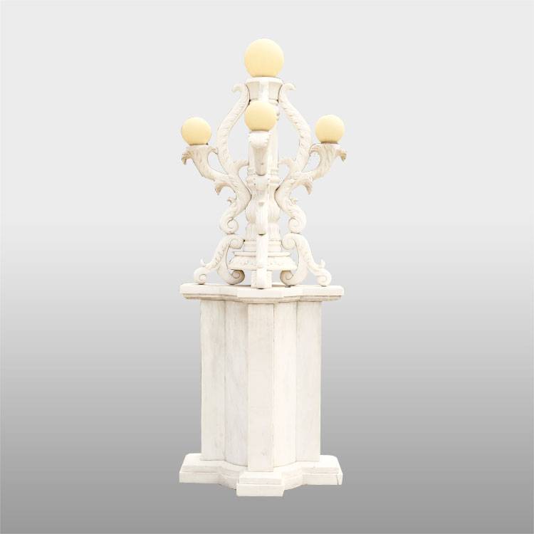 Ukiran Patung Batu Desain Profesional - Wanita taman memegang patung lampu antik – Atisan Works