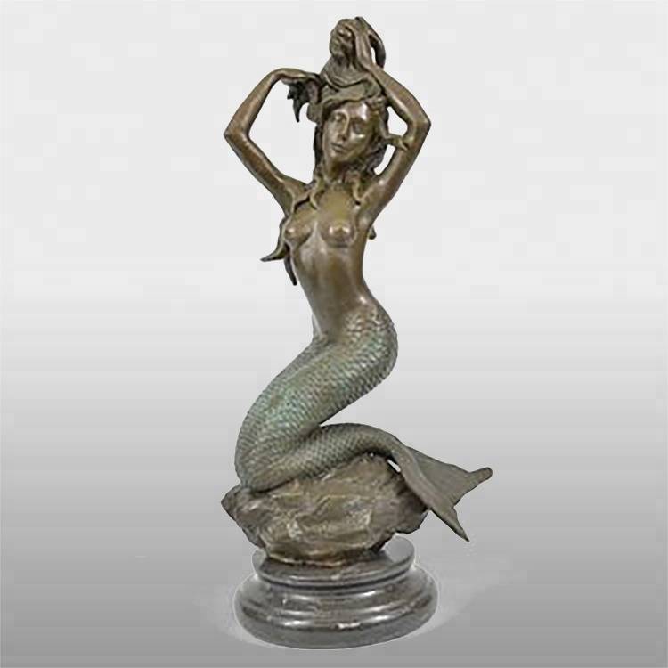 Čína měděná socha mořské panny pro vysoce kvalitní prodej