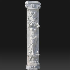 Decoración personalizada escultura columna de mármore interior