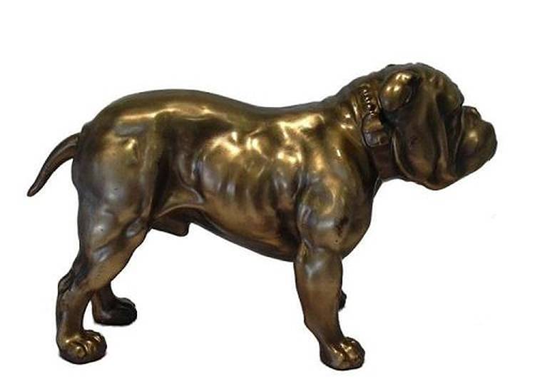 Népszerű design bronzdaru szobrokhoz - nagy szabadtéri állatkert modern nagy, élénk bronz bulldog szobor eladó – Atisan Works