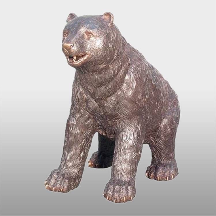 18 Years Factory Bronze Bear Sculpture - Лята метална фигурка, месингова скулптура, статуя на лепкаво мече - Atisan Works