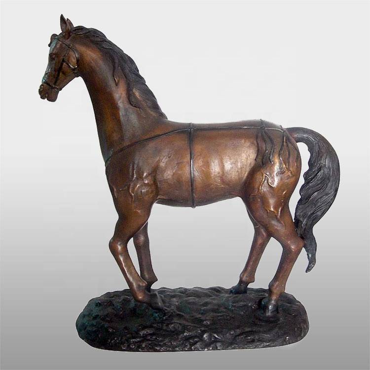 Patung pertarungan kuda perunggu hewan dekorasi ukuran hidup di luar ruangan