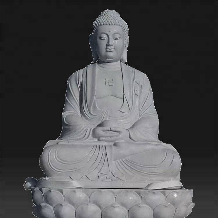 Žaliojo akmens skulptūros gamybos įmonės – natūralaus dydžio balto marmuro Budos statula – „Atisan Works“