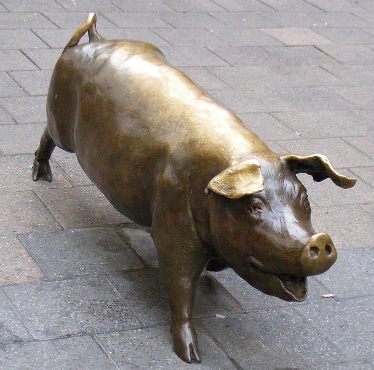 ペルセウス銅像をベストプライスで販売 – アンティーク屋外装飾等身大の庭の豚の銅像を販売 – Atisan Works
