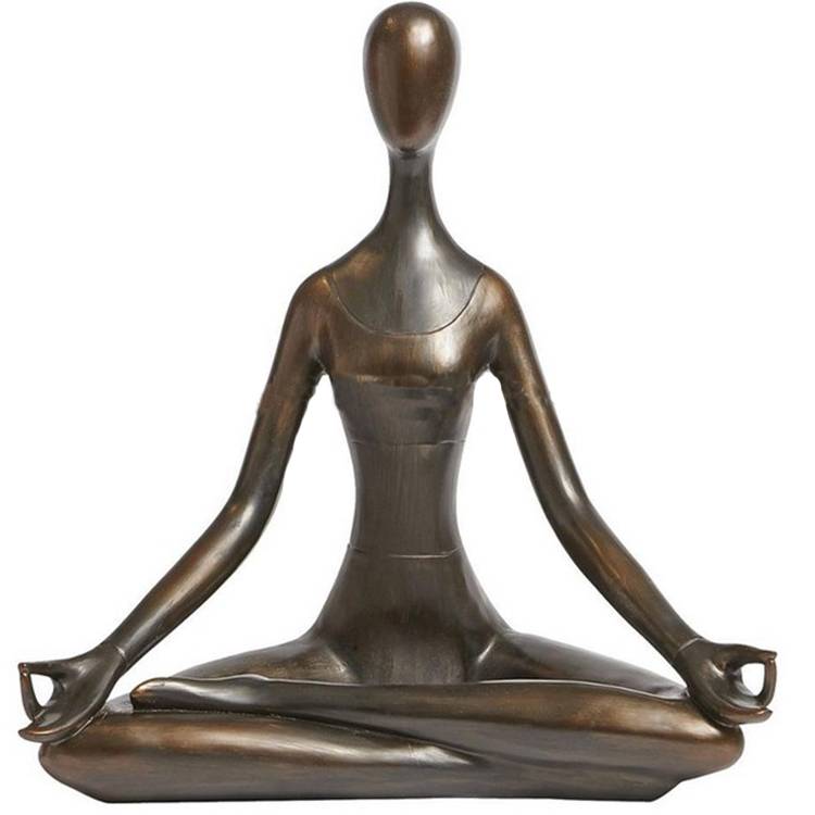 Patung yoga patung semen desain abstrak yang disesuaikan dengan pahatannya