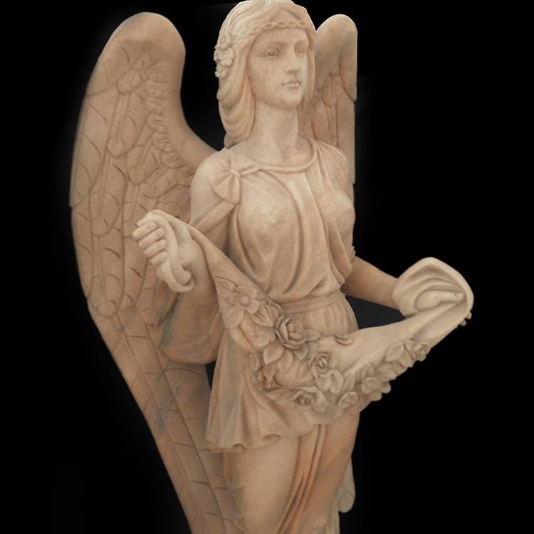 Фабрика оптом Кам'яний Заєць Скульптура - Захід червоний ангел в натуральну величину кам'яна мармурова статуя фігурна скульптура для продажу – Atisan Works