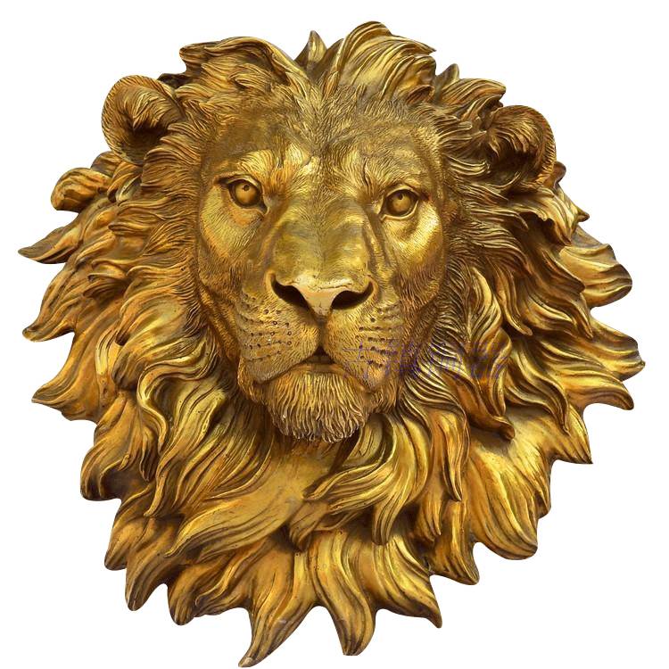 OEM आपूर्ति इट्रस्केन कांस्य मूर्तिकला - बिक्री के लिए दीवार पर लगी पीतल की शेर की सिर वाली धातु की ढलाई - एटिसन वर्क्स