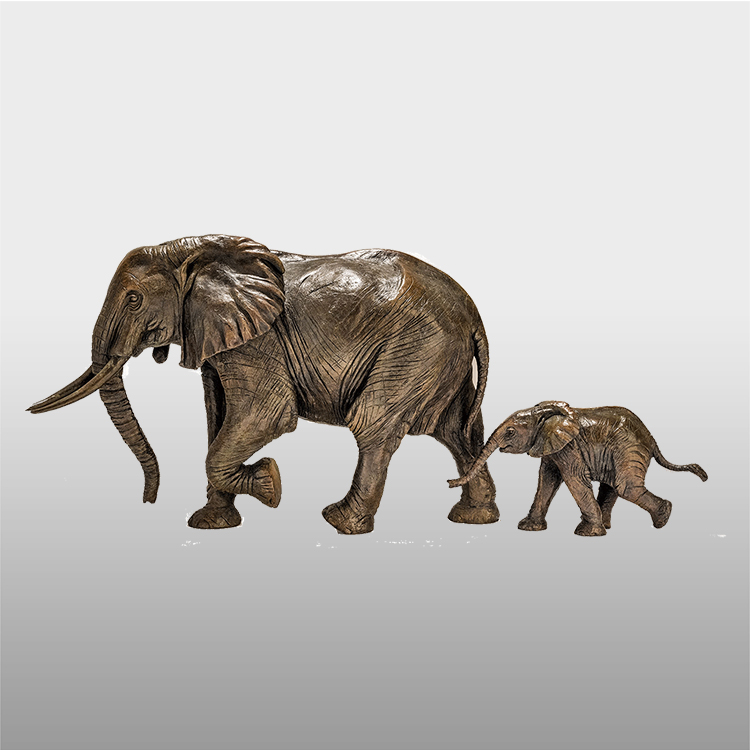 कॉकपू कांस्य मूर्तिकला बेचने वाली फ़ैक्टरी - मूर्ति प्रकार जड़ित कांस्य बड़े तांबे के हाथी की मूर्ति - एटिसन वर्क्स