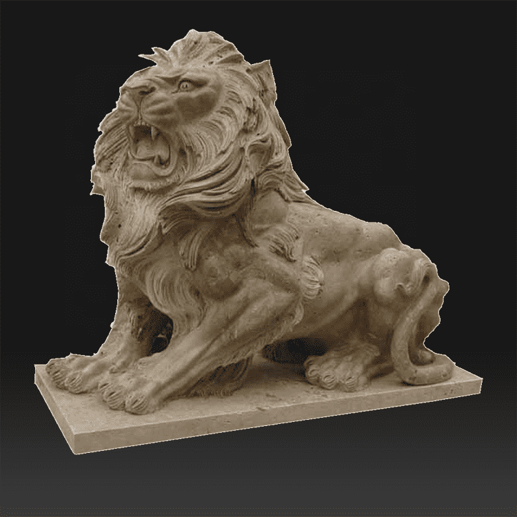 Furnizues i besueshëm Statuja prej guri të bardhë - Dekoratë moderne me porosi, skulpturë mermeri abstrakte e luanit të kafshëve – Atisan Works