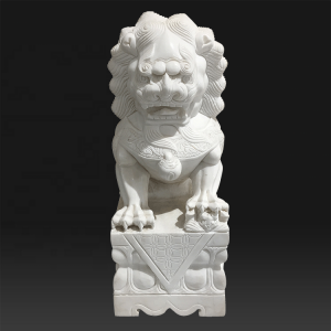 Dostosowana na zewnątrz wielkoformatowa marmurowa rzeźba lwa z kamienia
