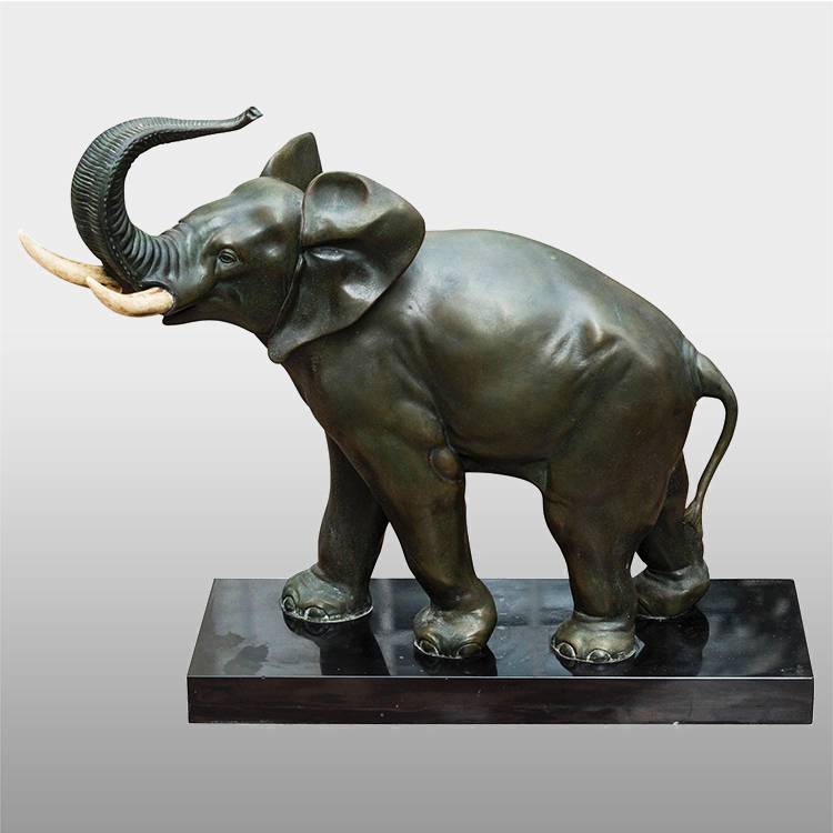 Statue decorative di elefanti in ottone antico in metallo indiano