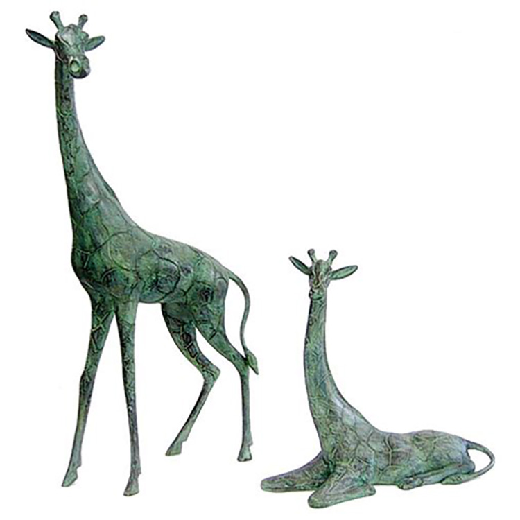 Uitstekende kwaliteit Brons Art Deco Beeldhouwerk - lewensgrootte goue kleur lang brons of koper kameelperd standbeeld te koop - Atisan Works