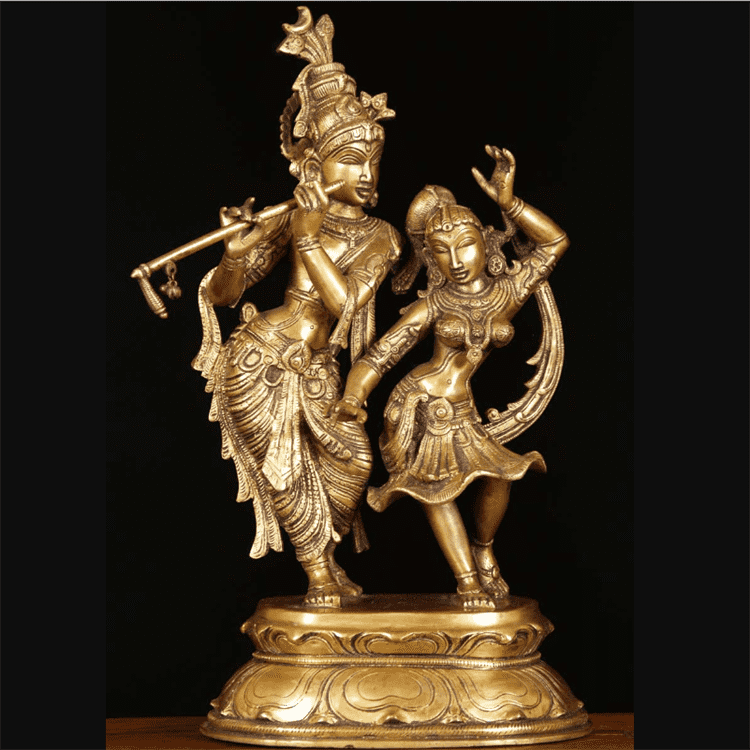 Hot sale metalni kip Radha Krishna i kip Gospodina Shive
