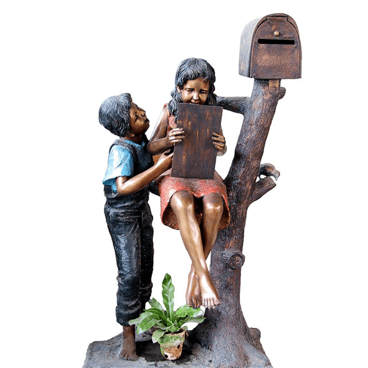 Prilagodite brončane statue majke Statue dječaka i djevojčice koja pleše za skulpturu za dekoraciju vrta na otvorenom