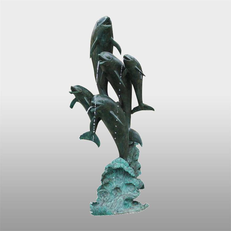 Augustus-pronssipatsaan tukkukauppiaat - Koristeellinen, luonnollisen kokoinen pronssinen delfiiniveistos - Atisan Works