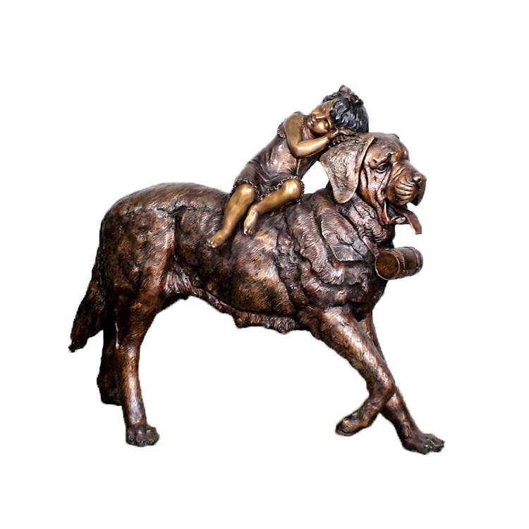 Evropský styl pro mini bronzové sochy - zahradní dekorace v životní velikosti Bronzová socha dítěte se psem na prodej – Atisan Works