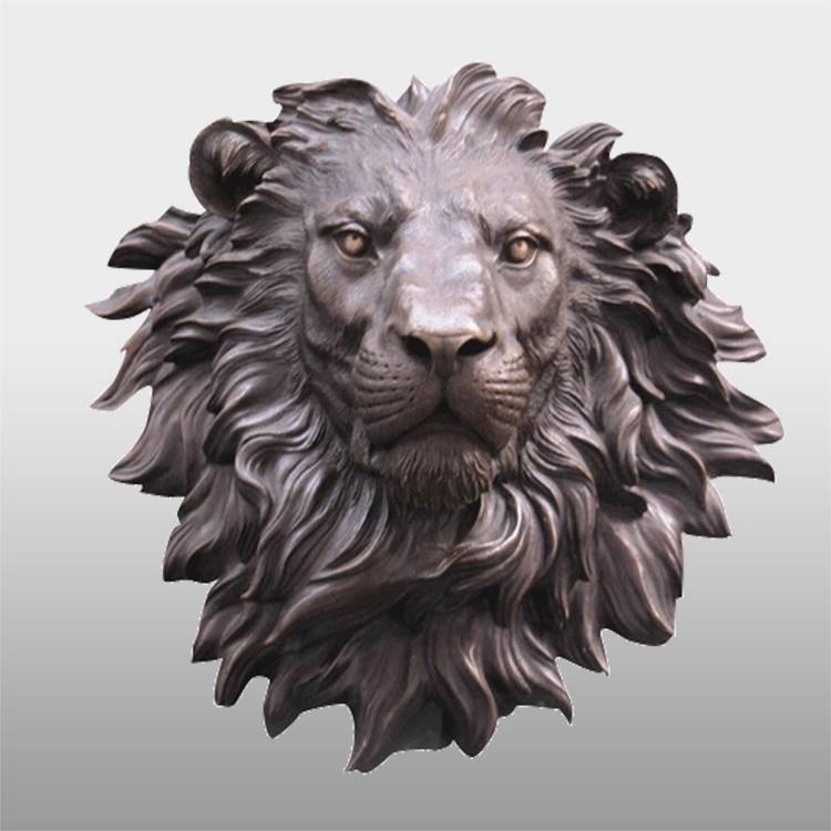 Trendiga produkter Bronsbjörnstaty - Stor utomhusträdgård i brons med lejonhuvudvägg – Atisan Works