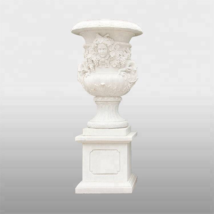 Добар квалитет на архитектонска скулптура – ​​производител украсен градинарски мермерен камен саксија во римски стил – Атисан воркс