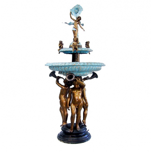 Antikk utendørs skulptur bronsefigur stor vannfontener