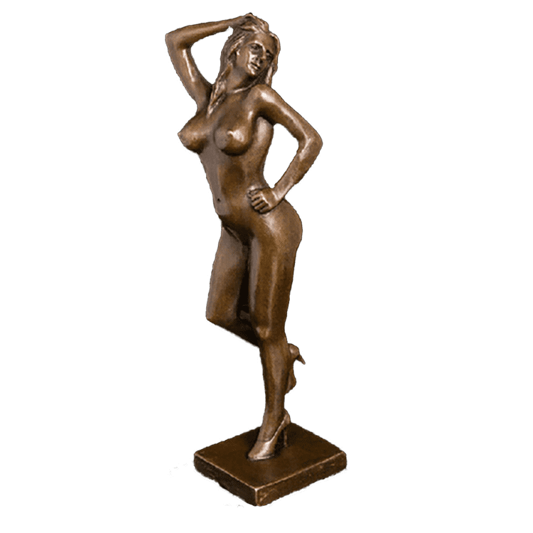 hoë kwaliteit koper binnenshuise versiering standbeeld naak vroulike brons beeldhouwerk
